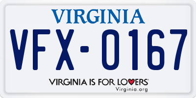 VA license plate VFX0167