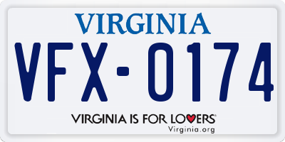 VA license plate VFX0174