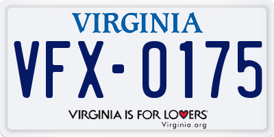 VA license plate VFX0175