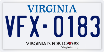 VA license plate VFX0183