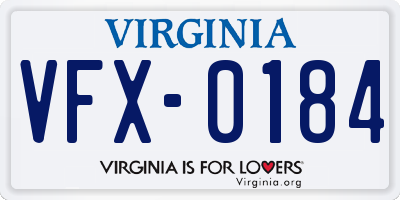 VA license plate VFX0184