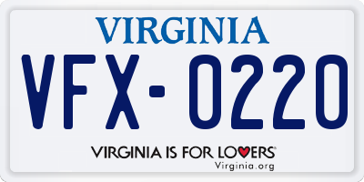 VA license plate VFX0220