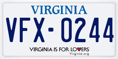 VA license plate VFX0244