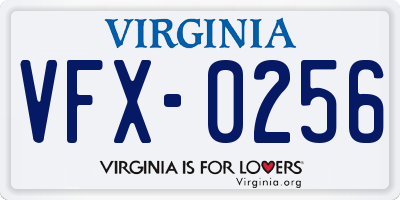 VA license plate VFX0256