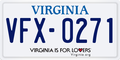 VA license plate VFX0271