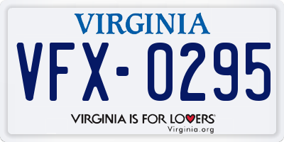 VA license plate VFX0295