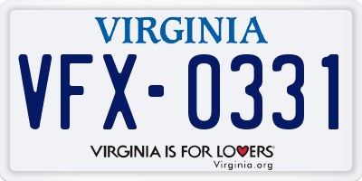 VA license plate VFX0331