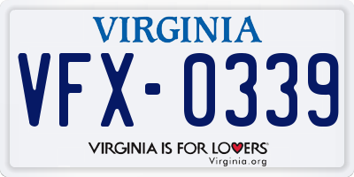 VA license plate VFX0339