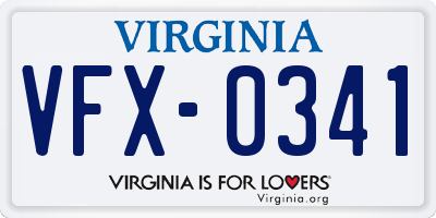 VA license plate VFX0341