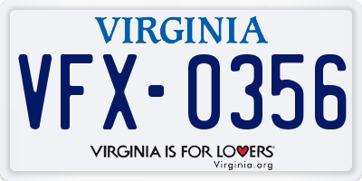 VA license plate VFX0356