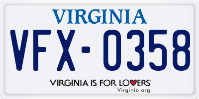 VA license plate VFX0358