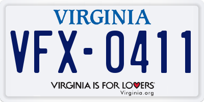 VA license plate VFX0411