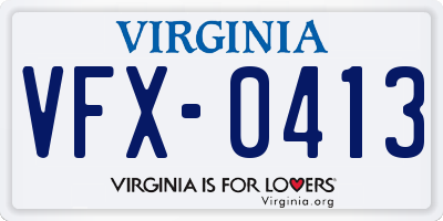 VA license plate VFX0413