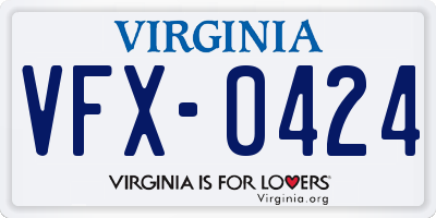 VA license plate VFX0424