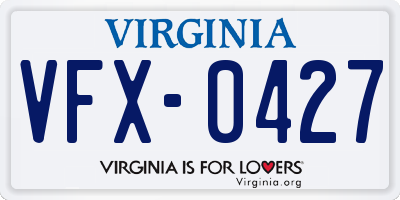 VA license plate VFX0427