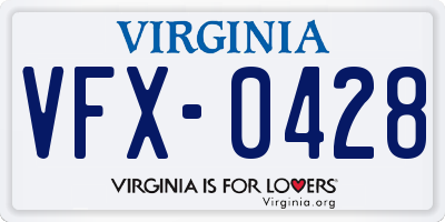 VA license plate VFX0428