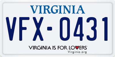 VA license plate VFX0431