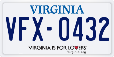 VA license plate VFX0432