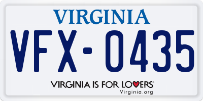 VA license plate VFX0435