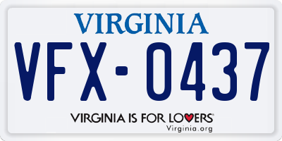 VA license plate VFX0437