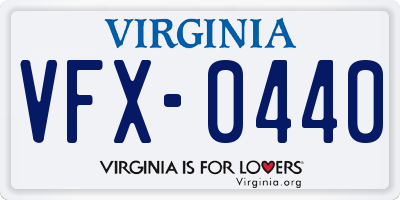 VA license plate VFX0440