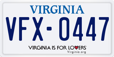 VA license plate VFX0447