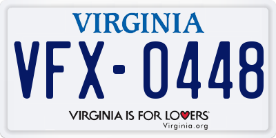 VA license plate VFX0448