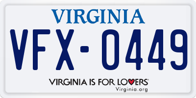 VA license plate VFX0449