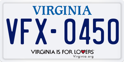 VA license plate VFX0450