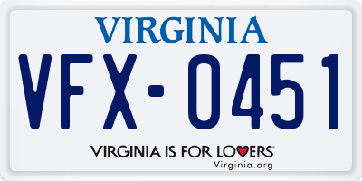 VA license plate VFX0451