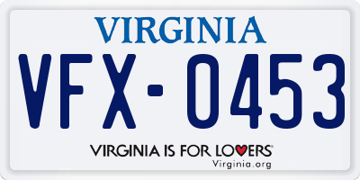 VA license plate VFX0453