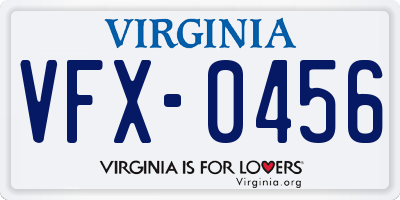 VA license plate VFX0456
