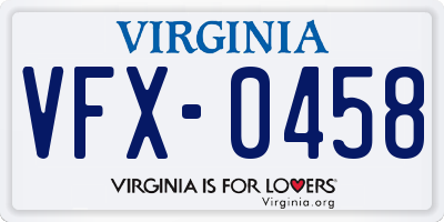 VA license plate VFX0458