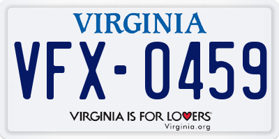 VA license plate VFX0459