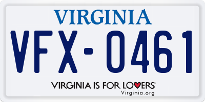 VA license plate VFX0461