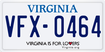 VA license plate VFX0464