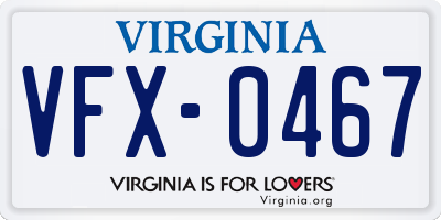 VA license plate VFX0467
