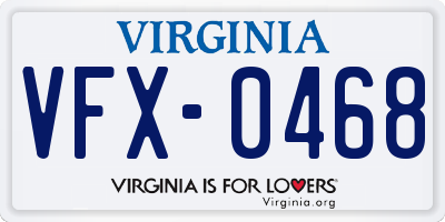 VA license plate VFX0468