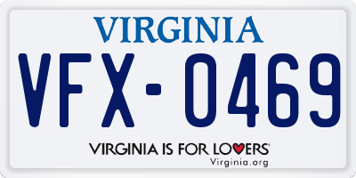 VA license plate VFX0469