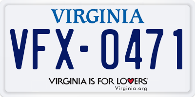 VA license plate VFX0471