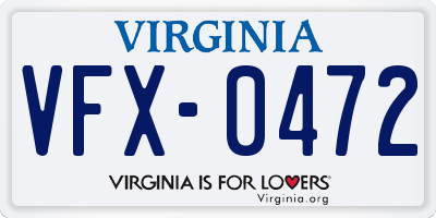 VA license plate VFX0472