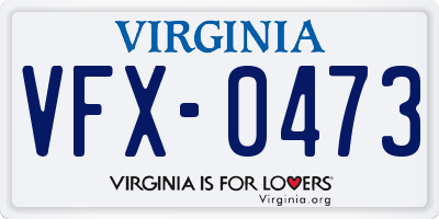 VA license plate VFX0473