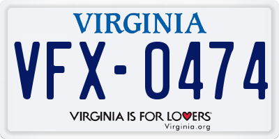 VA license plate VFX0474