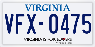 VA license plate VFX0475