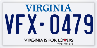 VA license plate VFX0479