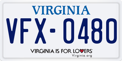 VA license plate VFX0480