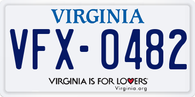 VA license plate VFX0482