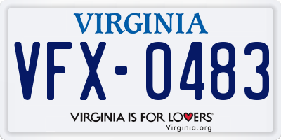 VA license plate VFX0483