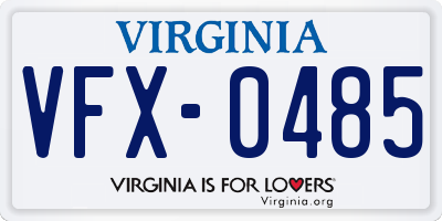 VA license plate VFX0485