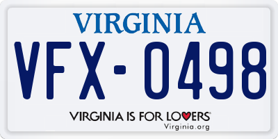 VA license plate VFX0498